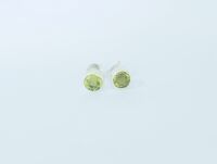 Kolczyki Małe Oliwin Perydot Fasetowany (5 mm) Sztyft Srebro 925 - 4