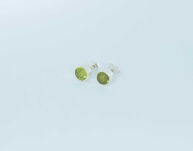 Kolczyki Małe Oliwin Perydot Fasetowany (5 mm) Sztyft Srebro 925 - 10