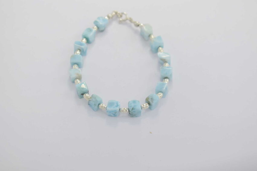 Bransoleta Larimar Naturalny Srebro 925