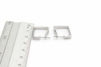 Kolczyki kwadraty geometryczne na zatrzask klasyczne srebro 925 - 7