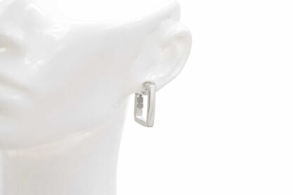 Kolczyki kwadraty geometryczne na zatrzask klasyczne srebro 925