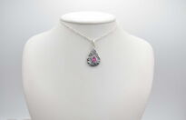 Zawieszka Rubin Różowy Fasetowany Srebro 925 Rękodzieło - 13