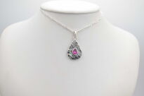 Zawieszka Rubin Różowy Fasetowany Srebro 925 Rękodzieło - 14