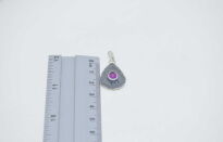 Zawieszka Rubin Różowy Fasetowany Srebro 925 Rękodzieło - 15