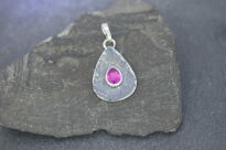 Zawieszka Rubin Różowy Fasetowany Srebro 925 Rękodzieło - 8