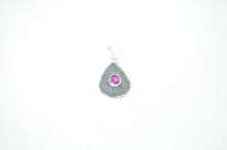 Zawieszka Rubin Różowy Fasetowany Srebro 925 Rękodzieło - 2