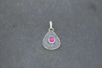 Zawieszka Rubin Różowy Fasetowany Srebro 925 Rękodzieło - 9