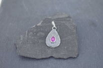 Zawieszka Rubin Różowy Fasetowany Srebro 925 Rękodzieło - 10