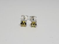 Małe Kolczyki Cytryn Sztyft Srebro 925 - 2