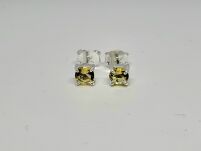 Małe Kolczyki Cytryn Sztyft Srebro 925 - 4