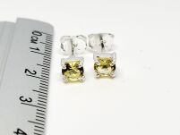 Małe Kolczyki Cytryn Sztyft Srebro 925 - 3