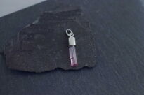 Turmalin różowy rubelit naturalny surowa zawieszka srebro 925 unikat rękodzieło - 8
