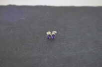 Małe Kolczyki Ametyst Fasetowany Sztyft Srebro 925 - 5