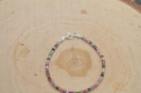 Bransoletka z kolorowego turmalinu drobne fasetowane kostki srebro 925 - 9