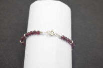 Bransoleta Granat Naturalny Kulki Fasetowane Srebro 925 - 10