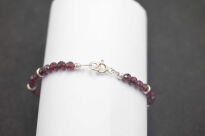 Bransoleta Granat Naturalny Kulki Fasetowane Srebro 925 - 12