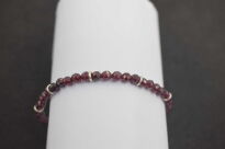 Bransoleta Granat Naturalny Kulki Fasetowane Srebro 925 - 2