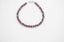 Bransoleta Granat Naturalny Kulki Fasetowane Srebro 925 - 4