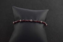 Bransoleta Granat Naturalny Kulki Fasetowane Srebro 925 - 7