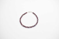 Bransoleta Granat Naturalny Kulki Fasetowane Srebro 925 - 8