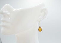 Wiszące Kolczyki z Bursztynem Bałtyckim Srebro 925 - 2