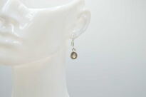 Kolczyki srebrne 925 z kwarcem dymnym wiszące owal fasetowany minimalistyczne - 5