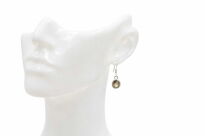 Kolczyki srebrne 925 z kwarcem dymnym wiszące owal fasetowany minimalistyczne - 7