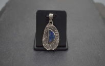 Srebrny wisiorek z opalem Australijskim boulder niebiesko-fioletowy kamień srebro 925 - 13