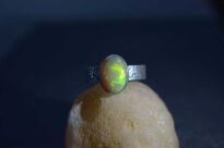 Pierścień Opal Etiopski Pomarańczowy r.18 Srebro 925 - 13