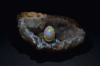 Pierścień Opal Etiopski Pomarańczowy r.18 Srebro 925 - 5