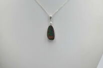 Srebrny wisiorek z opalem boulder Australia naturalny opal srebro 925  unikat rękodzieło - 5