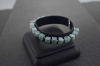 Bransoletka larimar naturalny kostka srebro 925 damska ręcznie robiona - 11