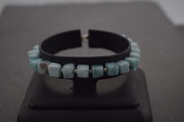 Bransoletka larimar naturalny kostka srebro 925 damska ręcznie robiona - 12