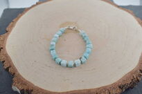 Bransoletka larimar naturalny kostka srebro 925 damska ręcznie robiona - 13