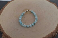 Bransoletka larimar naturalny kostka srebro 925 damska ręcznie robiona - 3