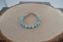 Bransoletka larimar naturalny kostka srebro 925 damska ręcznie robiona - 8