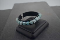 Bransoletka larimar naturalny kostka srebro 925 damska ręcznie robiona - 10