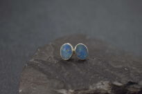 Kolczyki sztyft opal australijski dublet srebro 925 - 9