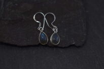 Małe kolczyki srebrne z labradorytem mała łezka naturalny kamień Srebro 925 - 4