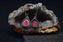 Kolczyki Turmalin Arbuzowy Wiszące Srebro - 4