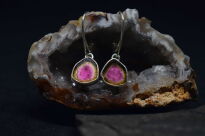 Kolczyki Turmalin Arbuzowy Wiszące Srebro - 9