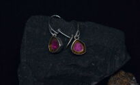 Kolczyki Turmalin Arbuzowy Wiszące Srebro - 10