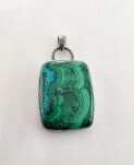 Zawieszka Malachit z Chryzokolą Srebro 925 Rękodzieło - 4