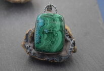 Zawieszka Malachit z Chryzokolą Srebro 925 Rękodzieło - 3