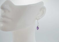 Kolczyki Wiszące Ametyst Fasetowany Srebro 925 Wiszące - 2