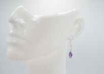 Kolczyki Wiszące Ametyst Fasetowany Srebro 925 Wiszące - 9