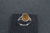 Pierścionek z bursztynem bałtyckim srebro 925 styl retro r.17 - 13