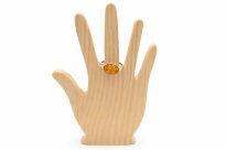 Pierścionek srebrny 925 z bursztynem owal klasyczny elegancki - 12