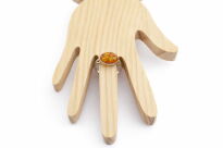 Pierścionek srebrny 925 z bursztynem owal klasyczny elegancki - 8