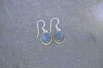 Kolczyki Wiszące Niebieski Labradoryt Srebro 925 - 12